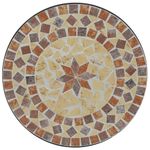 Casa si Gradina - Gradina si terasa - Mobilier exterior - Seturi mobila gradina - Set de bistro cu mozaic, fier și ceramica, cărămiziu și alb - Infinity.ro