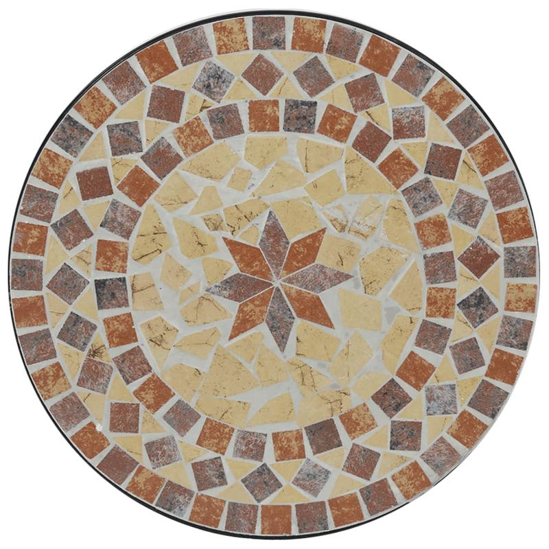 Casa si Gradina - Gradina si terasa - Mobilier exterior - Seturi mobila gradina - Set de bistro cu mozaic, fier și ceramica, cărămiziu și alb - Infinity.ro