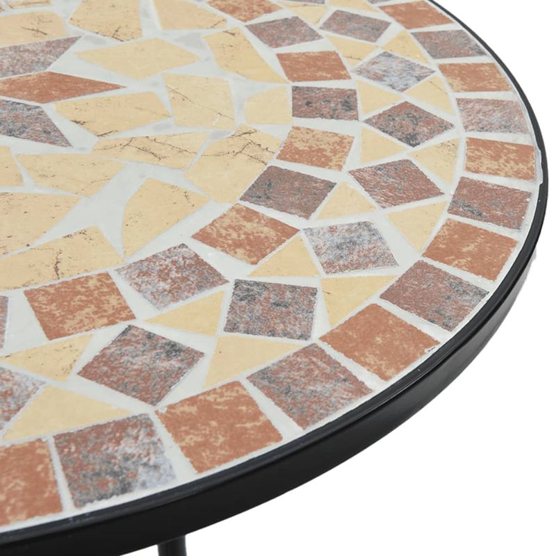 Casa si Gradina - Gradina si terasa - Mobilier exterior - Seturi mobila gradina - Set de bistro cu mozaic, fier și ceramica, cărămiziu și alb - Infinity.ro