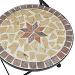 Casa si Gradina - Gradina si terasa - Mobilier exterior - Seturi mobila gradina - Set de bistro cu mozaic, fier și ceramica, cărămiziu și alb - Infinity.ro
