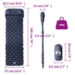 Sport si Outdoor - Camping - Saltele si accesorii pentru somn - Saltele camping - Saltea de camping gonflabila, cu perna integrata, gri - Infinity.ro