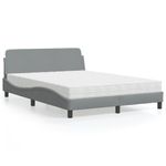 Casa si Gradina - Mobilier - Paturi si accesorii - Paturi - Pat cu saltea, gri deschis, 120x200 cm, textil - Infinity.ro