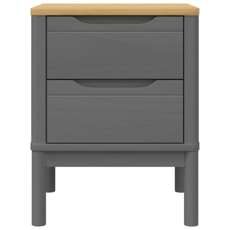 Casa si Gradina - Mobilier - Comode si corpuri - Noptiere - Noptiera, gri, 45x39x57 cm, lemn masiv de pin - Infinity.ro