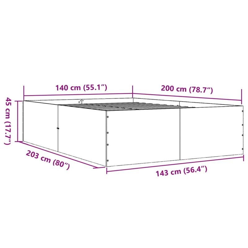 Casa si Gradina - Mobilier - Paturi si accesorii - Paturi - Cadru de pat, negru, 140x200 cm, lemn prelucrat - Infinity.ro