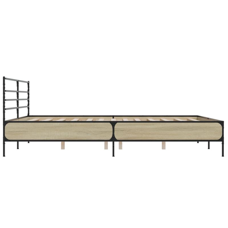 Casa si Gradina - Mobilier - Paturi si accesorii - Paturi - Cadru de pat, stejar sonoma, 200x200cm, lemn prelucrat si metal - Infinity.ro