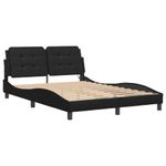 Casa si Gradina - Mobilier - Paturi si accesorii - Paturi - Cadru de pat cu lumini LED, negru, 140x200 cm, piele ecologica - Infinity.ro