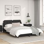 Casa si Gradina - Mobilier - Paturi si accesorii - Paturi - Cadru de pat cu lumini LED, negru, 140x200 cm, piele ecologica - Infinity.ro