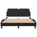 Casa si Gradina - Mobilier - Paturi si accesorii - Paturi - Cadru de pat cu lumini LED, negru, 140x200 cm, piele ecologica - Infinity.ro