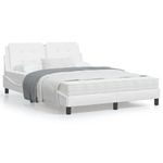 Casa si Gradina - Mobilier - Paturi si accesorii - Paturi - Cadru de pat cu lumini LED, alb, 140x190 cm, piele ecologica - Infinity.ro