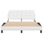 Casa si Gradina - Mobilier - Paturi si accesorii - Paturi - Cadru de pat cu lumini LED, alb, 140x190 cm, piele ecologica - Infinity.ro