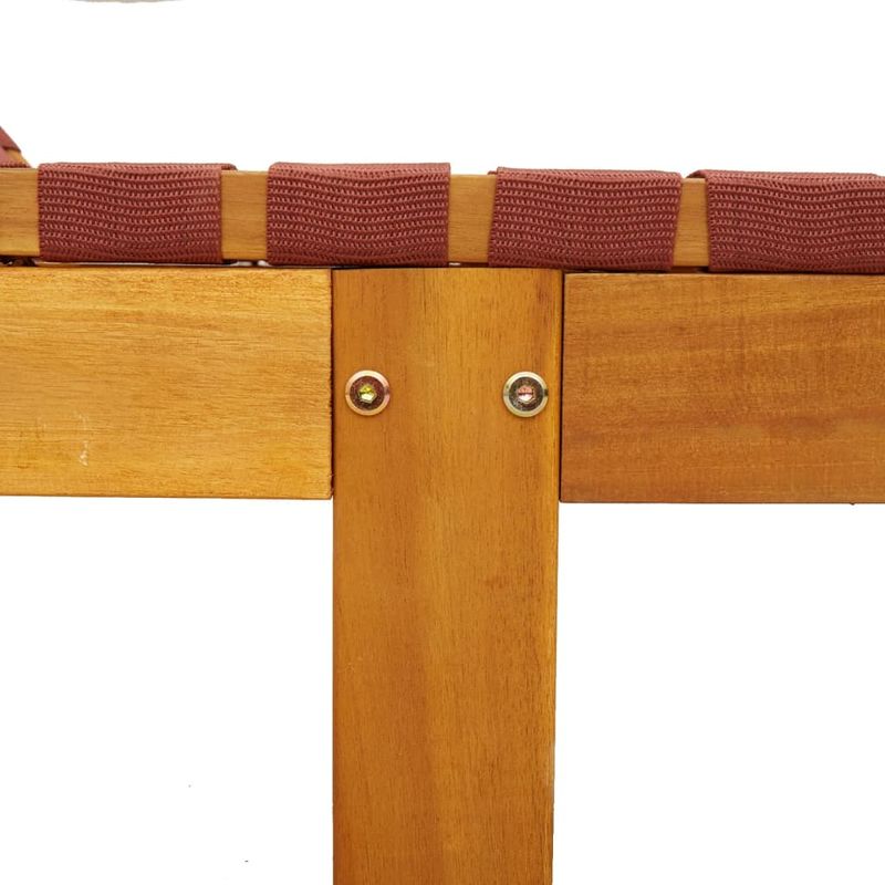 Casa si Gradina - Gradina si terasa - Mobilier exterior - Scaune si sezlonguri gradina - Sezlong cu masa, rosu, lemn masiv de acacia si tesatura - Infinity.ro