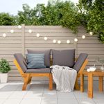 Casa si Gradina - Gradina si terasa - Mobilier exterior - Bancute de gradina - Banca de gradina cu perne 2 in 1, lemn masiv de acacia, gri închis - Infinity.ro