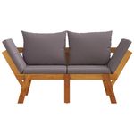 Casa si Gradina - Gradina si terasa - Mobilier exterior - Bancute de gradina - Banca de gradina cu perne 2 in 1, lemn masiv de acacia, gri închis - Infinity.ro