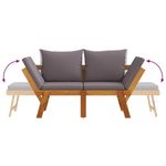 Casa si Gradina - Gradina si terasa - Mobilier exterior - Bancute de gradina - Banca de gradina cu perne 2 in 1, lemn masiv de acacia, gri închis - Infinity.ro