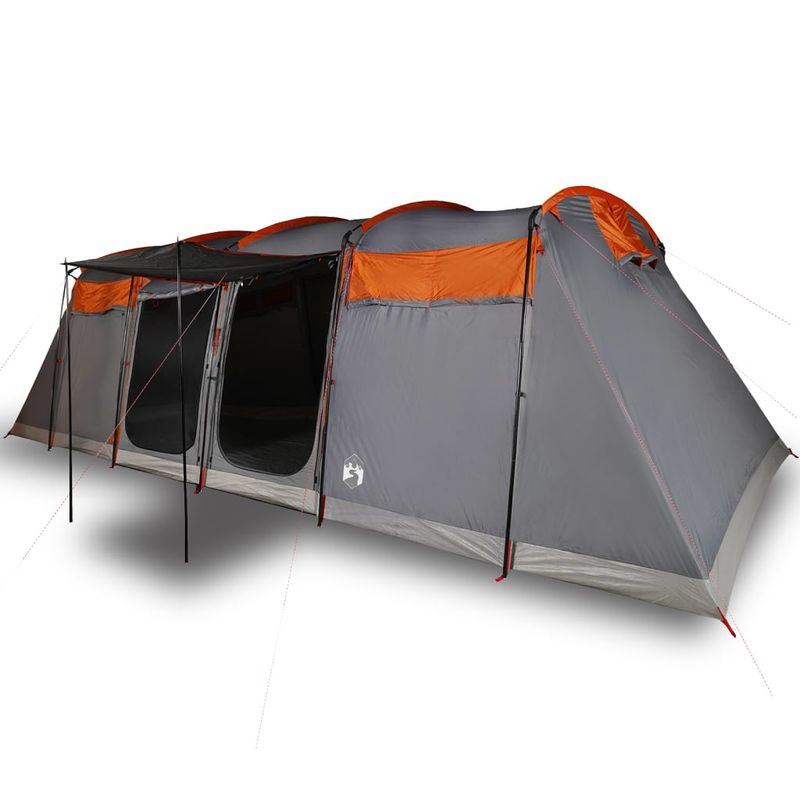 Sport si Outdoor - Camping - Corturi camping - Cort de familie tunel 8 persoane, gri/portocaliu, impermeabil - Infinity.ro