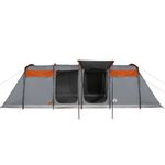 Sport si Outdoor - Camping - Corturi camping - Cort de familie tunel 8 persoane, gri/portocaliu, impermeabil - Infinity.ro