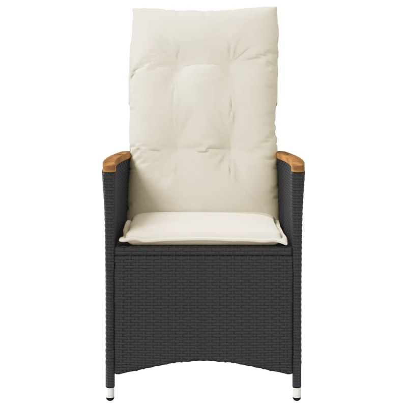 Casa si Gradina - Gradina si terasa - Mobilier exterior - Scaune si sezlonguri gradina - Scaun de gradina rabatabil cu perne, negru, poliratan - Infinity.ro