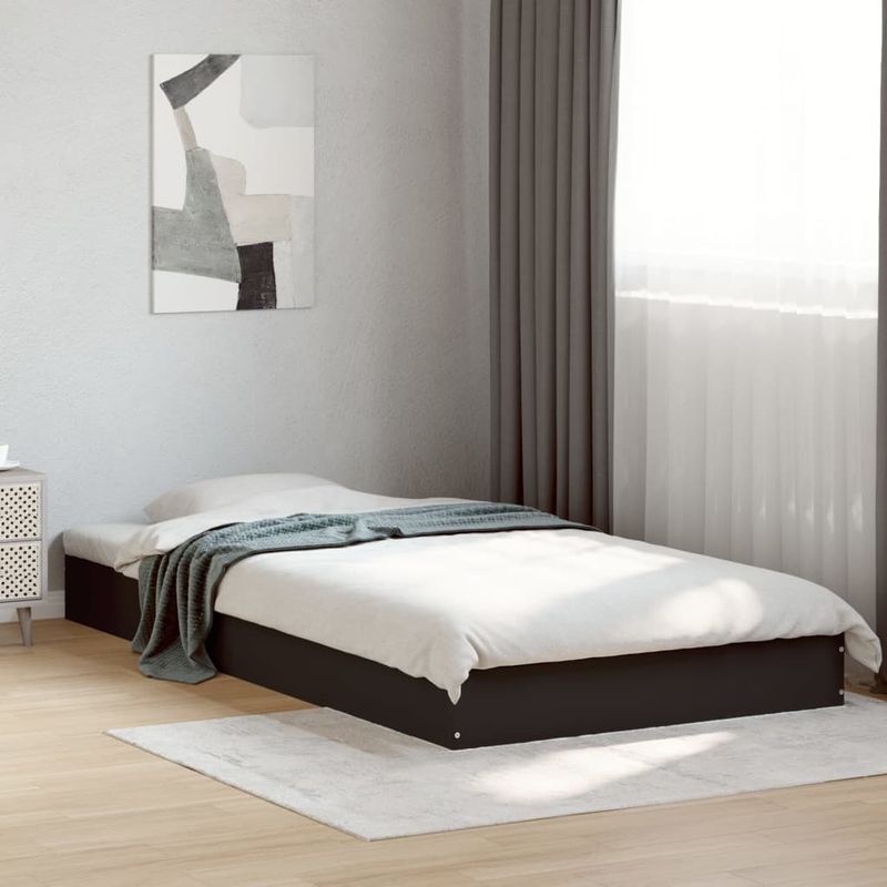 Casa si Gradina - Mobilier - Paturi si accesorii - Paturi - Cadru de pat, negru, 100x200 cm, lemn prelucrat - Infinity.ro