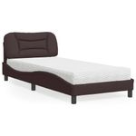 Casa si Gradina - Mobilier - Paturi si accesorii - Paturi - Pat cu saltea, maro inchis, 80x200 cm, material textil - Infinity.ro
