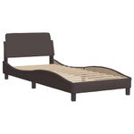 Casa si Gradina - Mobilier - Paturi si accesorii - Paturi - Pat cu saltea, maro inchis, 80x200 cm, material textil - Infinity.ro