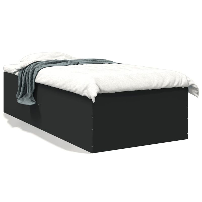 Casa si Gradina - Mobilier - Paturi si accesorii - Paturi - Cadru de pat, negru, 90x200 cm, lemn prelucrat - Infinity.ro