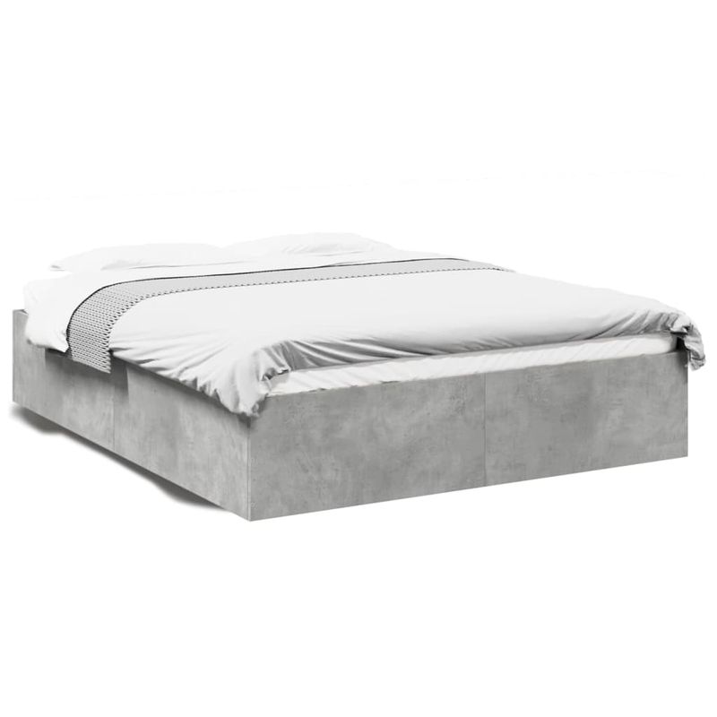 Casa si Gradina - Mobilier - Paturi si accesorii - Paturi - Cadru de pat, gri beton, 150x200 cm, lemn prelucrat - Infinity.ro