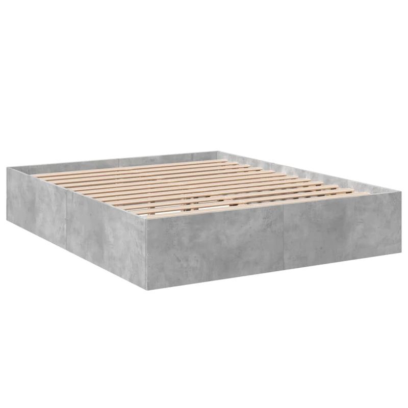 Casa si Gradina - Mobilier - Paturi si accesorii - Paturi - Cadru de pat, gri beton, 150x200 cm, lemn prelucrat - Infinity.ro