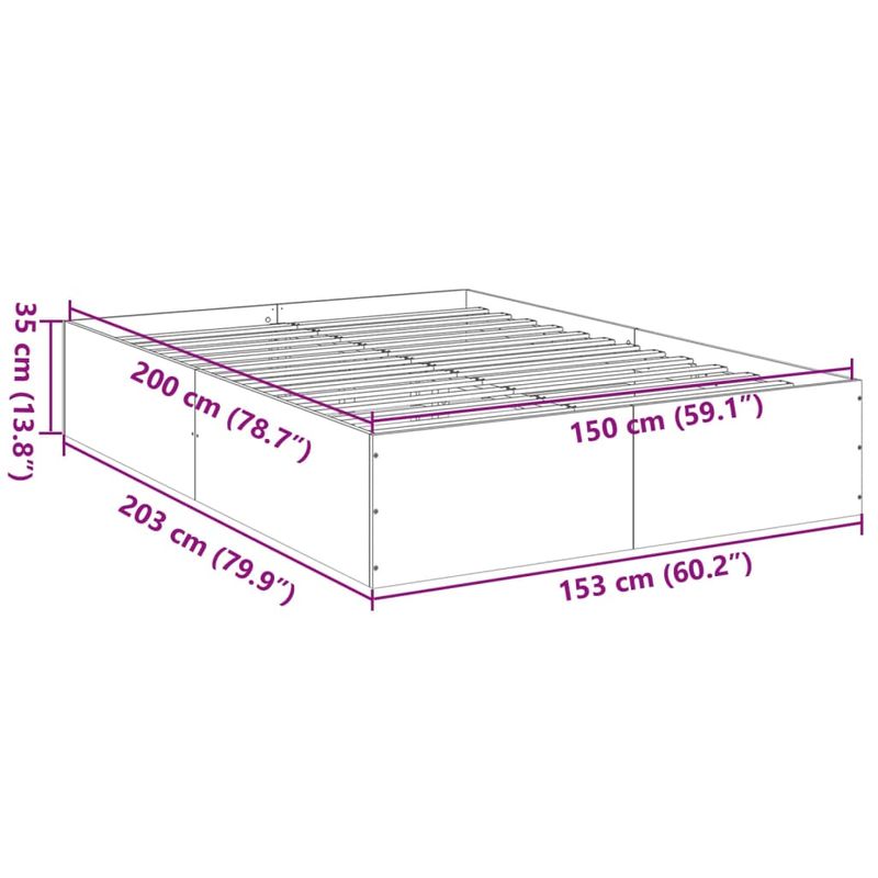 Casa si Gradina - Mobilier - Paturi si accesorii - Paturi - Cadru de pat, gri beton, 150x200 cm, lemn prelucrat - Infinity.ro