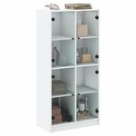 Casa si Gradina - Mobilier - Comode si corpuri - Corpuri bucatarie - Dulapuri inalte cu usi, alb, 68x37x142 cm, lemn prelucrat - Infinity.ro
