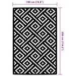 Casa si Gradina - Textile si covoare - Covoare - Covoare casa - Covor de exterior, alb si negru, 190x290 cm, PP - Infinity.ro