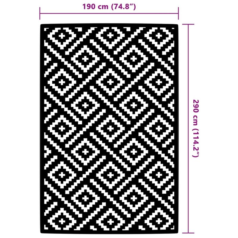 Casa si Gradina - Textile si covoare - Covoare - Covoare casa - Covor de exterior, alb si negru, 190x290 cm, PP - Infinity.ro