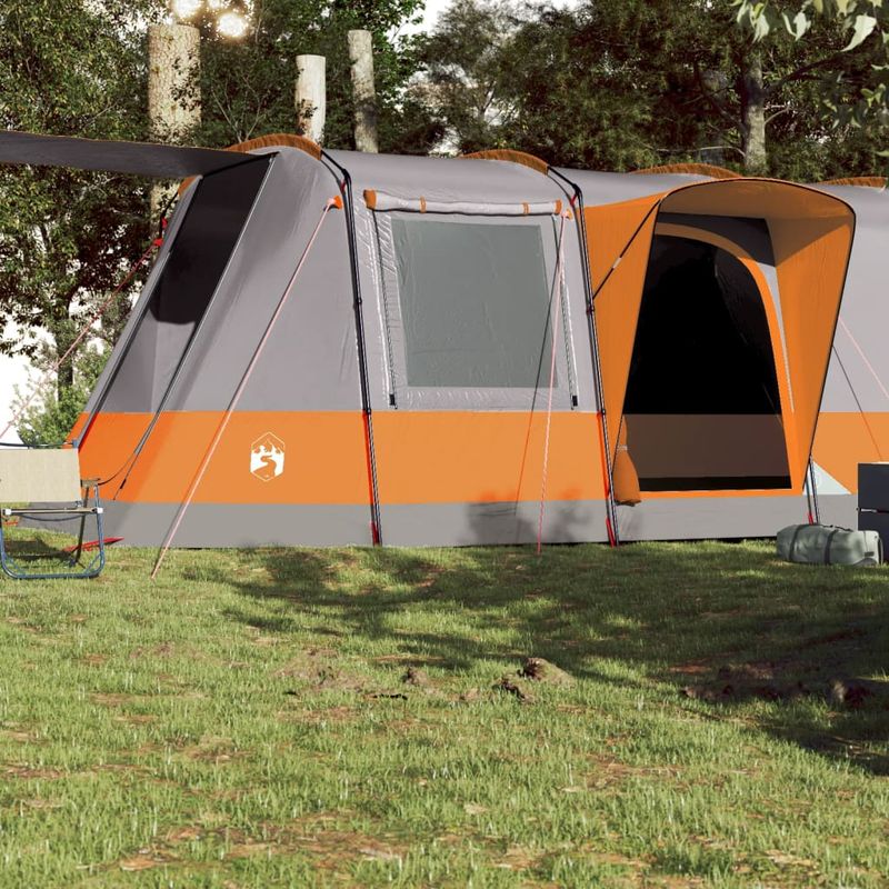 Sport si Outdoor - Camping - Corturi camping - Cort de camping tunel 4 persoane, gri/portocaliu, impermeabil - Infinity.ro