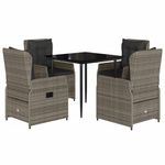 Casa si Gradina - Gradina si terasa - Mobilier exterior - Seturi mobila gradina - Set mobilier de gradina cu perne, 5 piese, gri, poliratan - Infinity.ro