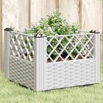 Casa si Gradina - Gradinarit si plante - Plante si ghivece - Ghivece si suporturi - Jardiniera de gradina cu tarusi, alb, 43,5x43,5x43,5 cm, PP - Infinity.ro
