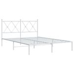 Casa si Gradina - Mobilier - Paturi si accesorii - Paturi - Cadru de pat metalic cu tablie, alb, 135x190 cm - Infinity.ro