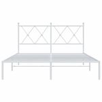 Casa si Gradina - Mobilier - Paturi si accesorii - Paturi - Cadru de pat metalic cu tablie, alb, 135x190 cm - Infinity.ro