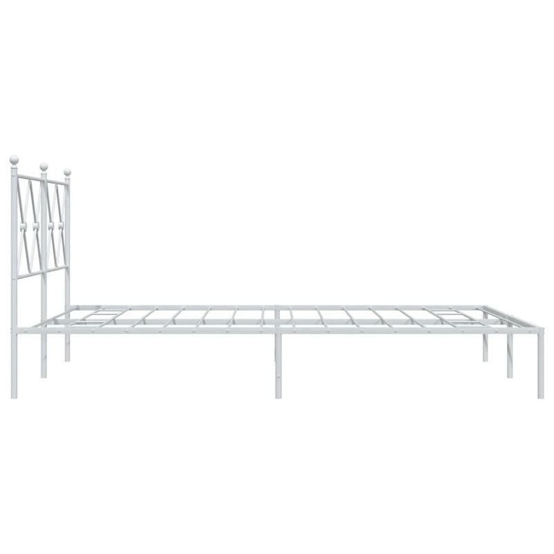 Casa si Gradina - Mobilier - Paturi si accesorii - Paturi - Cadru de pat metalic cu tablie, alb, 135x190 cm - Infinity.ro