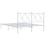 Casa si Gradina - Mobilier - Paturi si accesorii - Paturi - Cadru de pat metalic cu tablie, alb, 135x190 cm - Infinity.ro