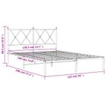 Casa si Gradina - Mobilier - Paturi si accesorii - Paturi - Cadru de pat metalic cu tablie, alb, 135x190 cm - Infinity.ro