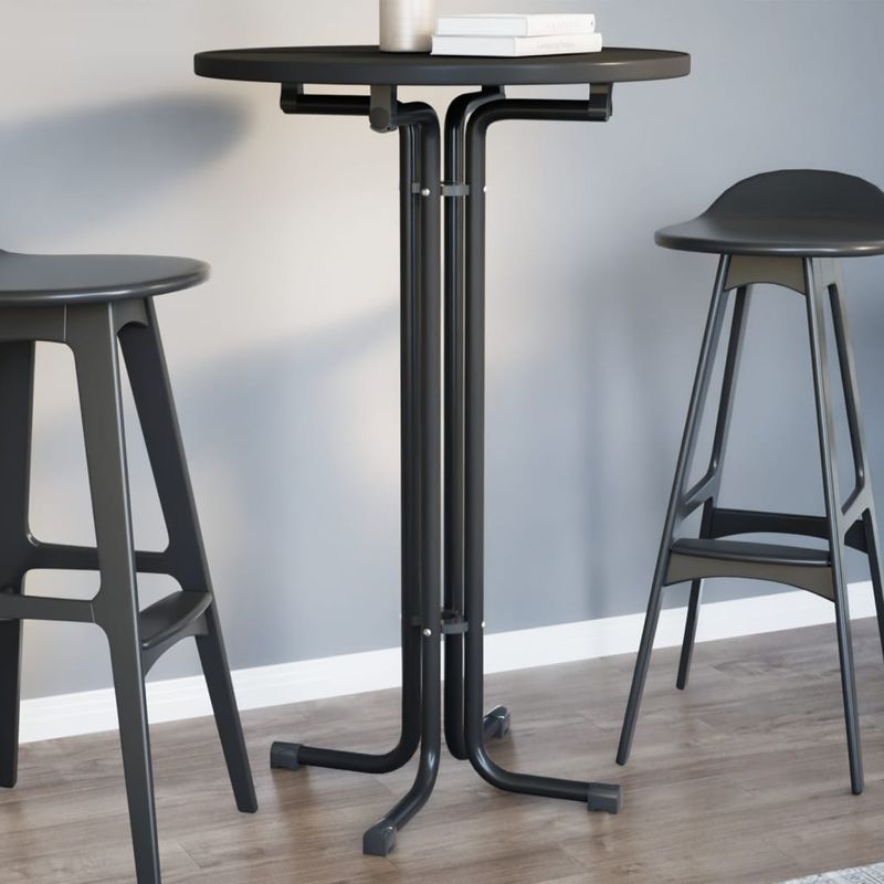 Casa si Gradina - Mobilier - Mese si birouri - Mese bucatarie si dining - Masa de bucatarie, negru, diametru 70x110 cm, lemn prelucrat și otel - Infinity.ro