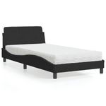 Casa si Gradina - Mobilier - Paturi si accesorii - Paturi - Pat cu saltea, negru, 100x200 cm, catifea - Infinity.ro