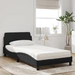 Casa si Gradina - Mobilier - Paturi si accesorii - Paturi - Pat cu saltea, negru, 100x200 cm, catifea - Infinity.ro