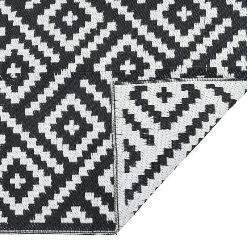 Casa si Gradina - Textile si covoare - Covoare - Covoare casa - Covor de exterior, alb si negru, 140x200 cm, PP - Infinity.ro