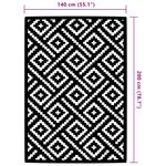 Casa si Gradina - Textile si covoare - Covoare - Covoare casa - Covor de exterior, alb si negru, 140x200 cm, PP - Infinity.ro