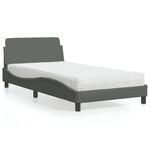 Casa si Gradina - Mobilier - Paturi si accesorii - Paturi - Pat cu saltea, gri inchis, 100x200 cm, textil - Infinity.ro