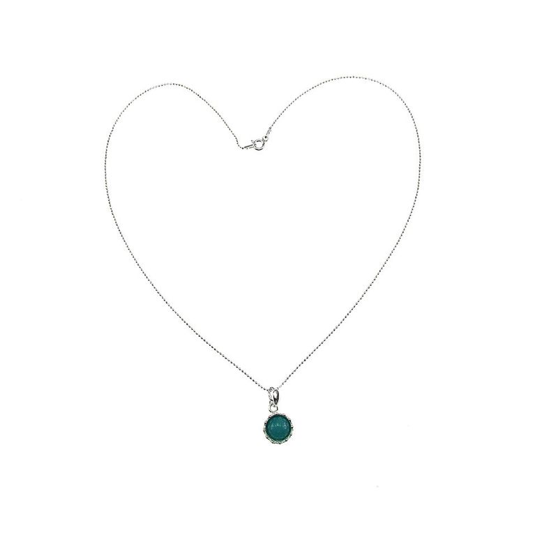 Fashion, accesorii si bijuterii - Femei - Bijuterii femei - Coliere femei - Lantisor argint cu pandantiv coroana angelit natural 8 MM - Infinity.ro