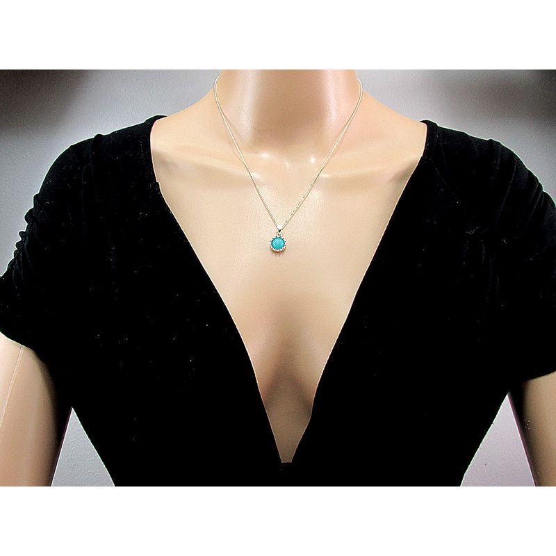 Fashion, accesorii si bijuterii - Femei - Bijuterii femei - Coliere femei - Lantisor argint cu pandantiv coroana angelit natural 8 MM - Infinity.ro