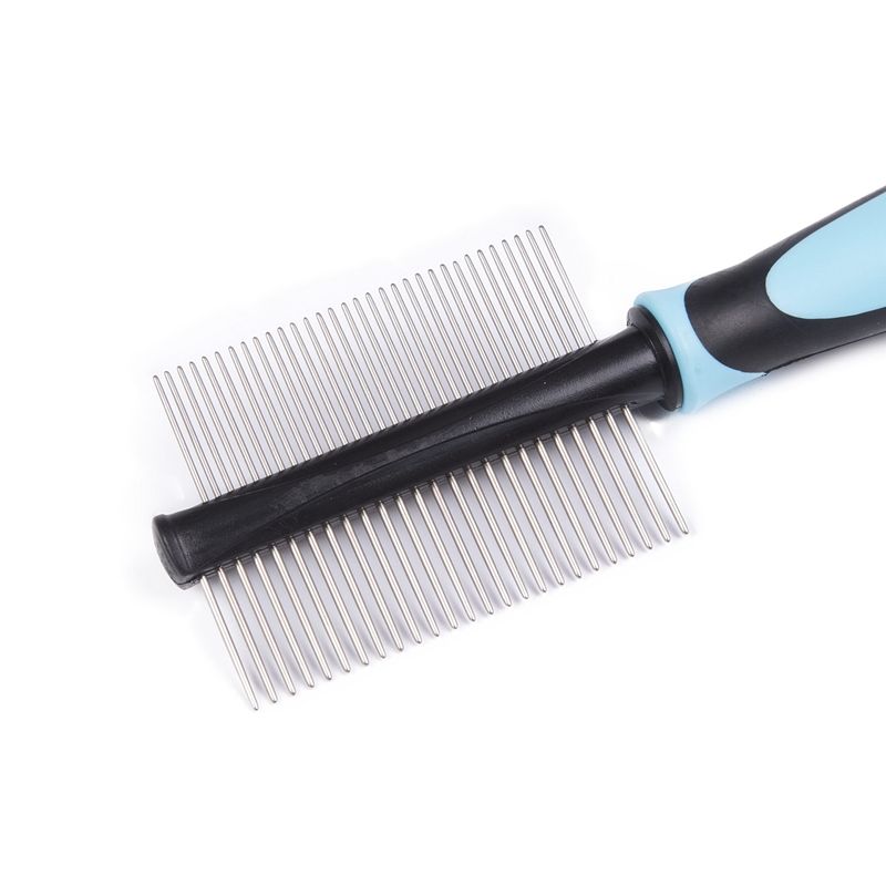 Petshop - Ingrijire si Igiena - Aparate de ingrijire - Alte aparate ingrijire animale - Pieptene dublu albastru pentru caini si pisici cu par lung sau scurt - Infinity.ro