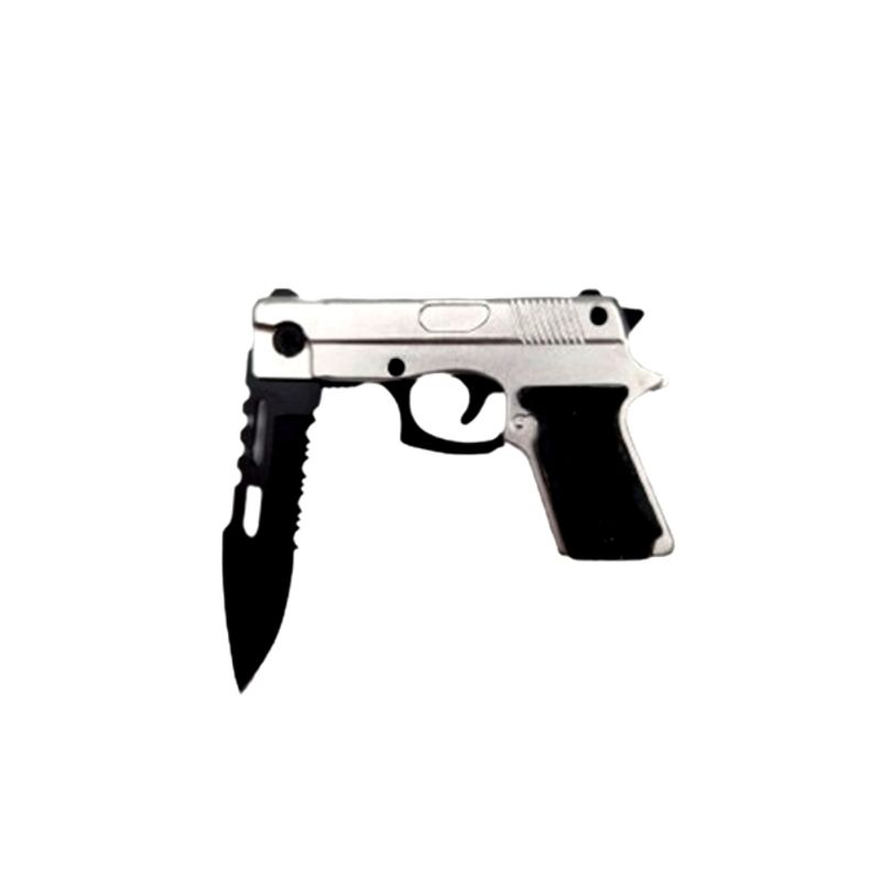 Sport si Outdoor - Camping - Cutite, bricege si accesorii - Cutite si bricege - Briceag tip pistol, IdeallStore®, 18 cm, argintiu - Infinity.ro