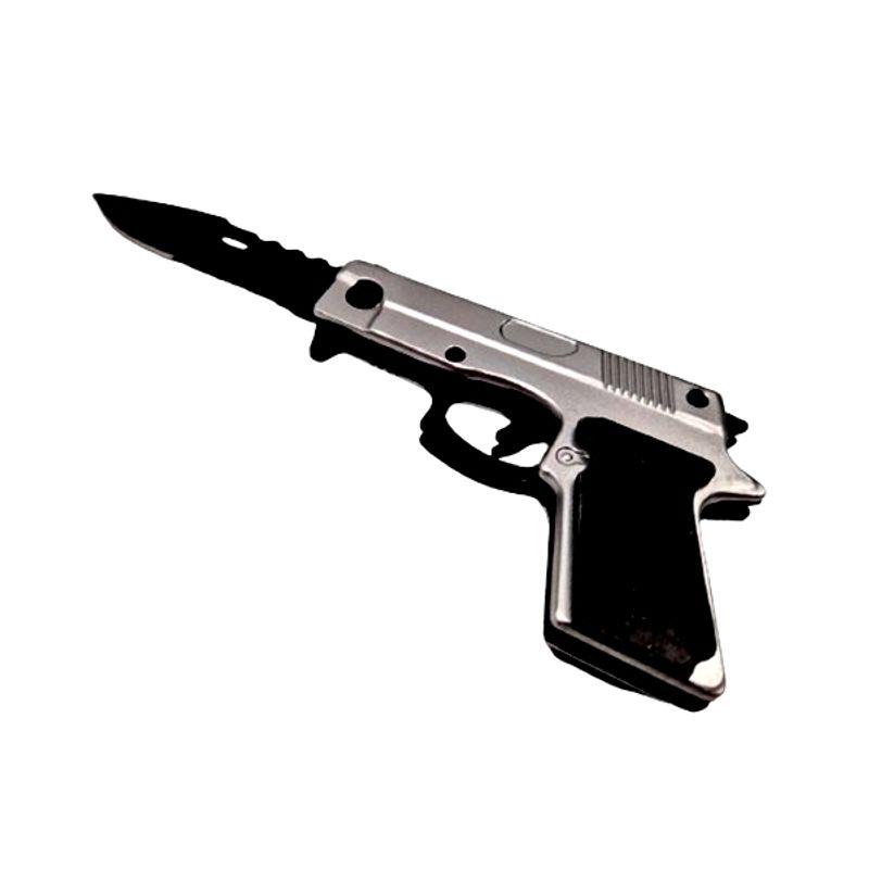 Sport si Outdoor - Camping - Cutite, bricege si accesorii - Cutite si bricege - Briceag tip pistol, IdeallStore®, 18 cm, argintiu - Infinity.ro